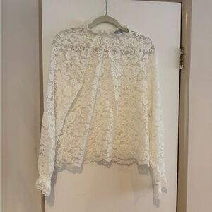 Hill House Home white lace shirt size XS